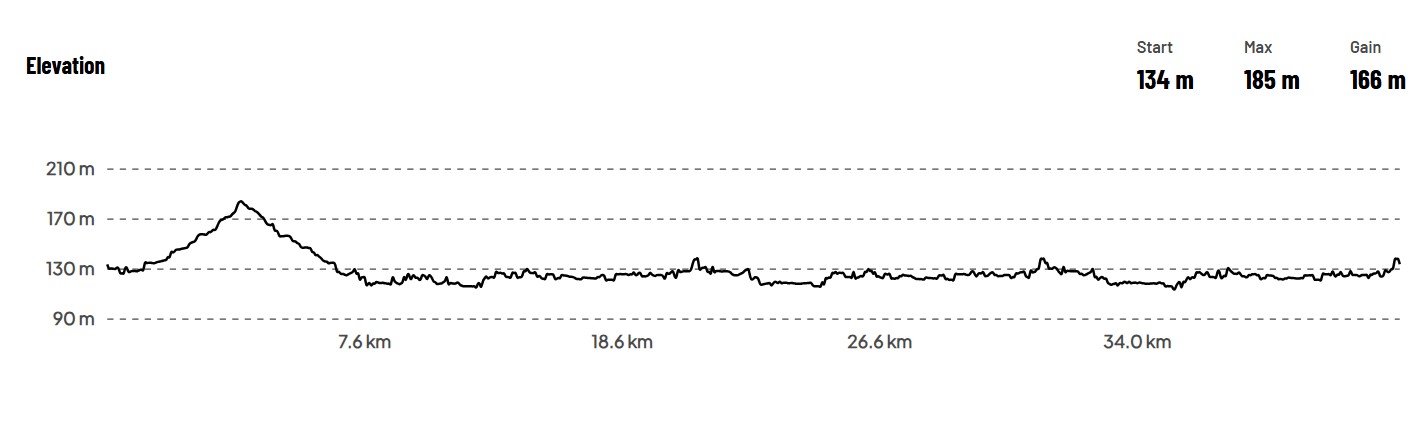 Elevation profile of the marathon route