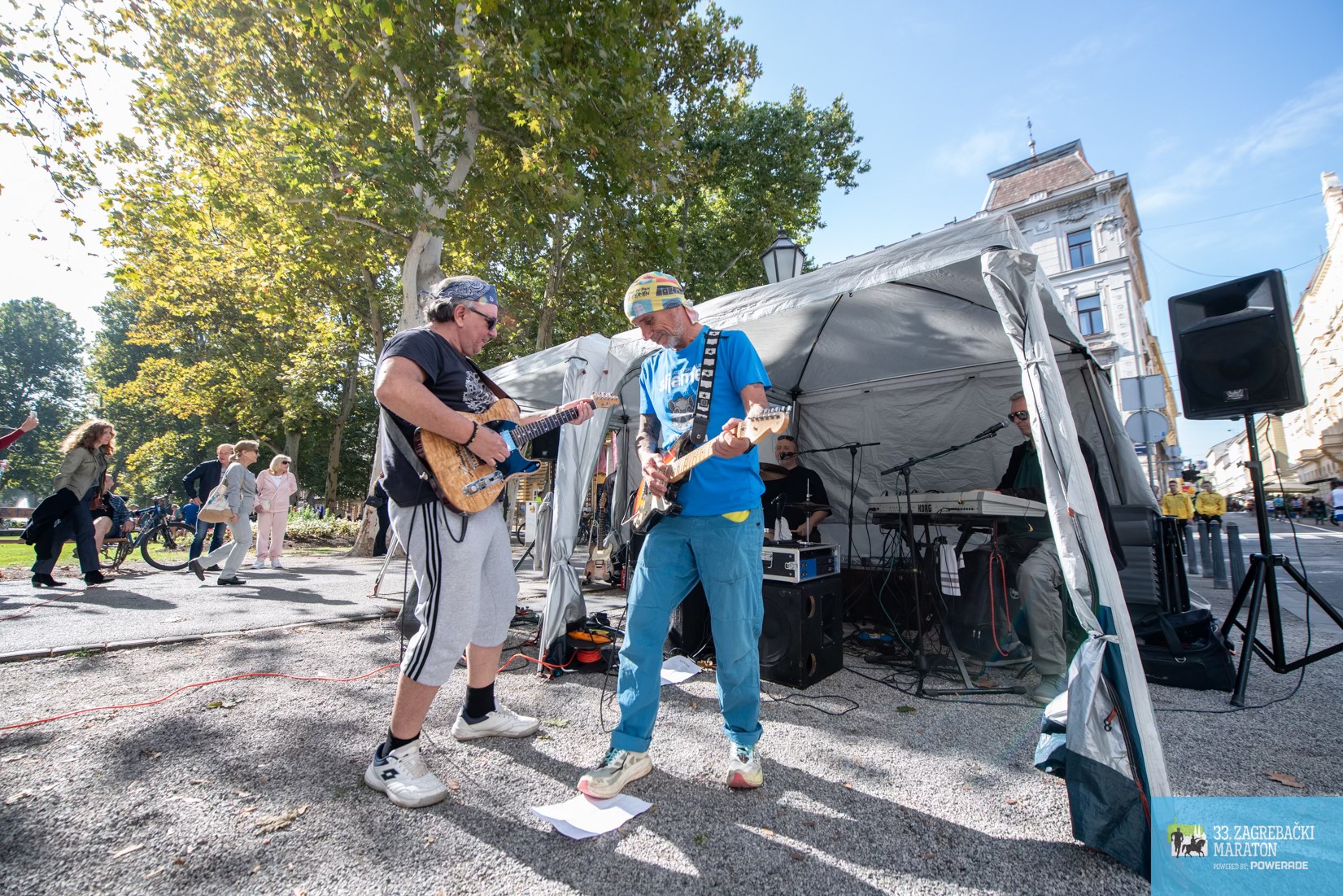 Marathon runners finishing
